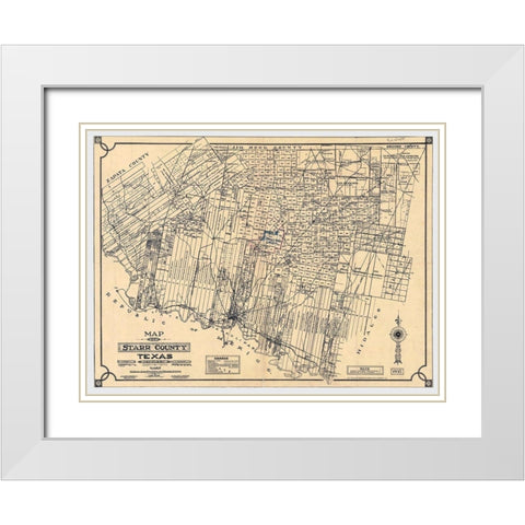 Starr County Texas - May 1935 White Modern Wood Framed Art Print with Double Matting by May