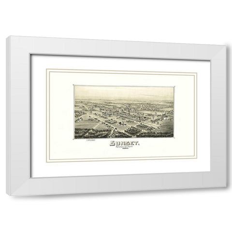Sunset Texas - Fowler 1890 White Modern Wood Framed Art Print with Double Matting by Fowler