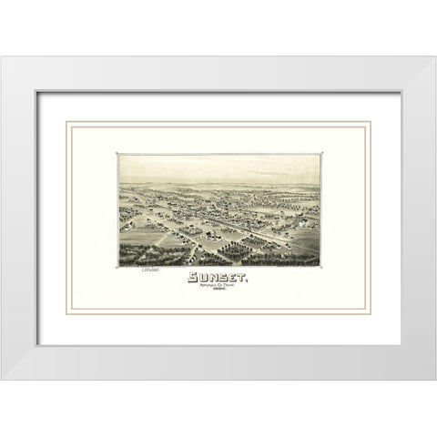 Sunset Texas - Fowler 1890 White Modern Wood Framed Art Print with Double Matting by Fowler