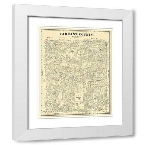 Tarrant Texas Landowner - Land Office 1885 White Modern Wood Framed Art Print with Double Matting by Land Office