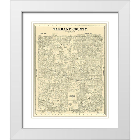 Tarrant Texas Landowner - Land Office 1885 White Modern Wood Framed Art Print with Double Matting by Land Office