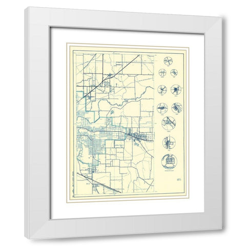Tarrant Texas - 1936 White Modern Wood Framed Art Print with Double Matting by Unknown
