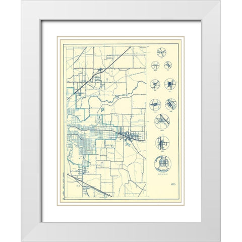 Tarrant Texas - 1936 White Modern Wood Framed Art Print with Double Matting by Unknown