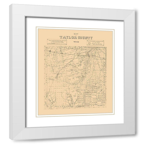 Taylor County Texas - Abrams 1890 White Modern Wood Framed Art Print with Double Matting by Abrams