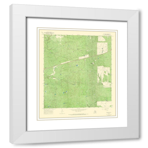 Tios Creek Texas Quad - USGS 1965 White Modern Wood Framed Art Print with Double Matting by USGS