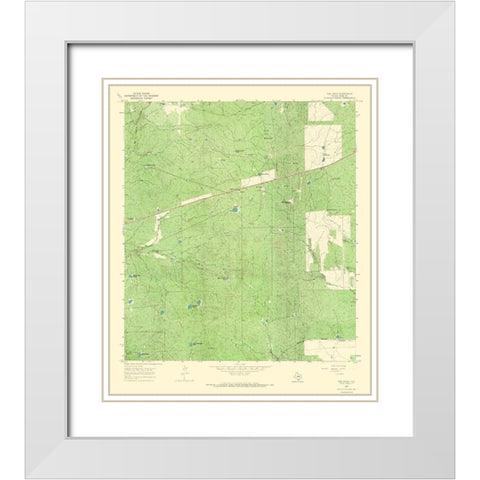 Tios Creek Texas Quad - USGS 1965 White Modern Wood Framed Art Print with Double Matting by USGS