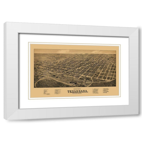 Texarkana Texas - Wellge 1888 White Modern Wood Framed Art Print with Double Matting by Wellge