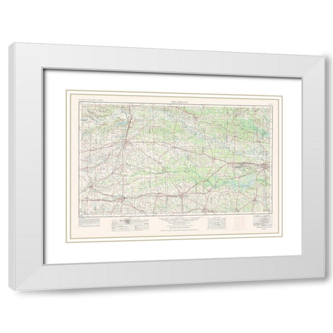 Texarkana Texas Quad - USGS 1953 White Modern Wood Framed Art Print with Double Matting by USGS