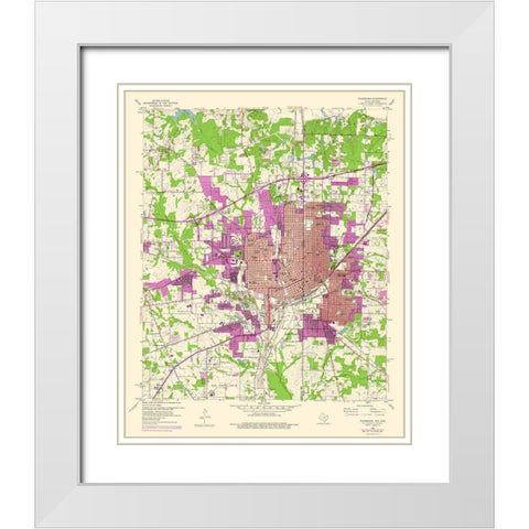 Texarkana Texas Quad - USGS 1954 White Modern Wood Framed Art Print with Double Matting by USGS