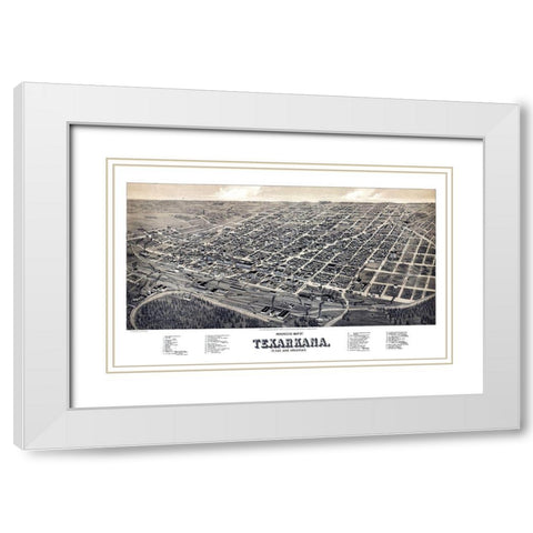 Texarkana Texas - Wellge 1888 White Modern Wood Framed Art Print with Double Matting by Wellge