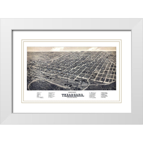Texarkana Texas - Wellge 1888 White Modern Wood Framed Art Print with Double Matting by Wellge