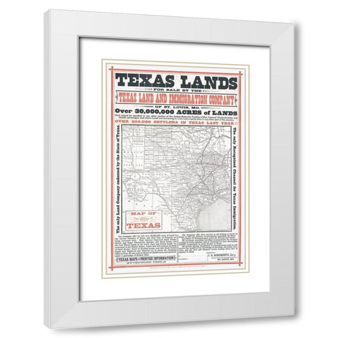 Texas Lands Sale - Woodworth White Modern Wood Framed Art Print with Double Matting by Woodward
