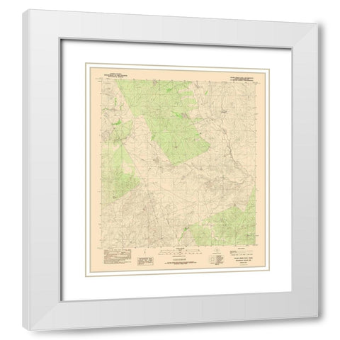East Tovar Creek Texas Quad - USGS 1982 White Modern Wood Framed Art Print with Double Matting by USGS