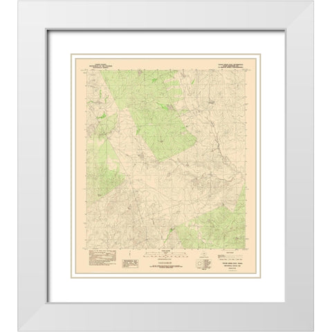 East Tovar Creek Texas Quad - USGS 1982 White Modern Wood Framed Art Print with Double Matting by USGS