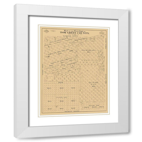 Tom Green County West - McCaughy 1894 White Modern Wood Framed Art Print with Double Matting by McCaughy