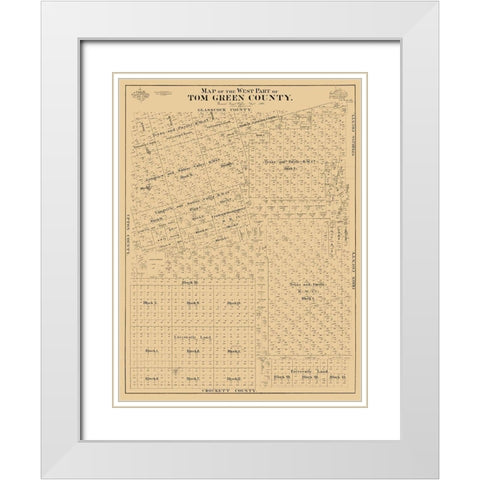 Tom Green County West - McCaughy 1894 White Modern Wood Framed Art Print with Double Matting by McCaughy