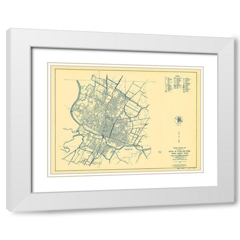 Travis Texas Highway - Highway Dept 1936 White Modern Wood Framed Art Print with Double Matting by Highway Dept