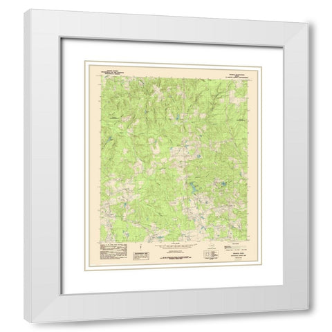 Trawick Texas Quad - USGS 1984 White Modern Wood Framed Art Print with Double Matting by USGS