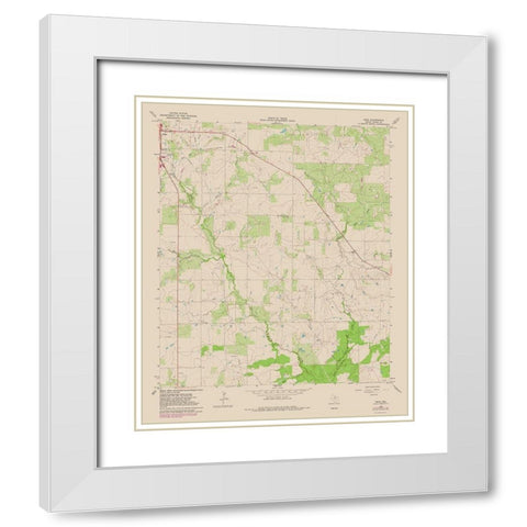 True Texas Quad - USGS 1964 White Modern Wood Framed Art Print with Double Matting by USGS