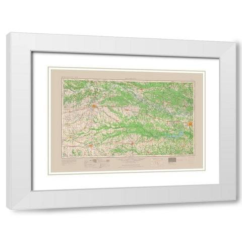 Texarkana Texas Quad - USGS 1954 White Modern Wood Framed Art Print with Double Matting by USGS