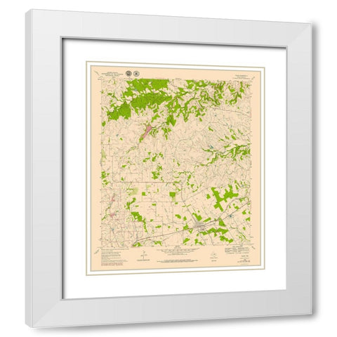 Tolar Texas Quad - USGS 1979 White Modern Wood Framed Art Print with Double Matting by USGS