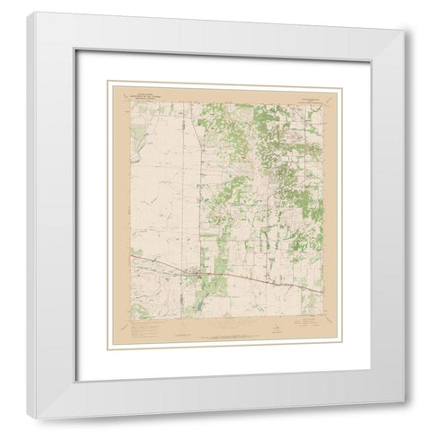 Talpa Texas Quad - USGS 1967 White Modern Wood Framed Art Print with Double Matting by USGS