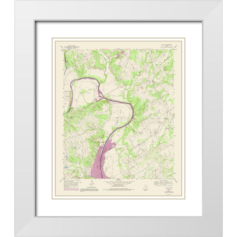 Tin Top Texas Quad - USGS 1959 White Modern Wood Framed Art Print with Double Matting by USGS