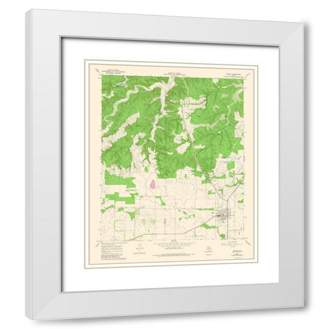 Turkey Texas Quad - USGS 1967 White Modern Wood Framed Art Print with Double Matting by USGS