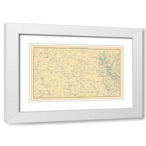 North East Texas - Bien 1895 White Modern Wood Framed Art Print with Double Matting by Bien
