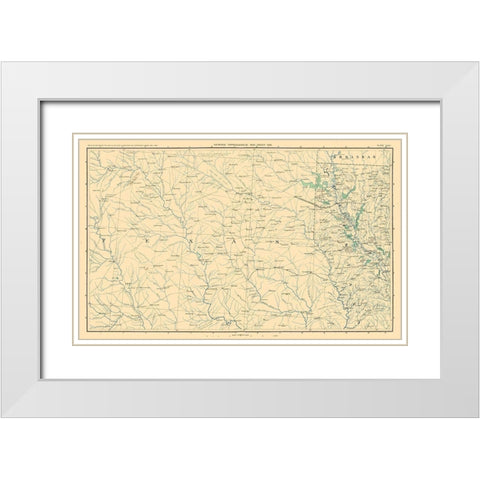 North East Texas - Bien 1895 White Modern Wood Framed Art Print with Double Matting by Bien