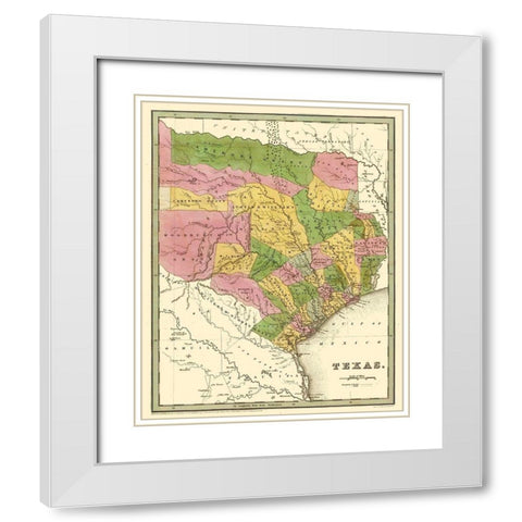North East Texas - Goodrich 1841 White Modern Wood Framed Art Print with Double Matting by Goodrich