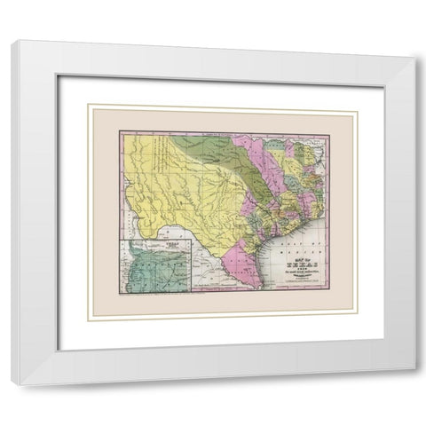 South East Texas - Williams 1845 White Modern Wood Framed Art Print with Double Matting by Williams