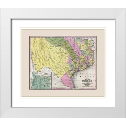 South East Texas - Williams 1845 White Modern Wood Framed Art Print with Double Matting by Williams