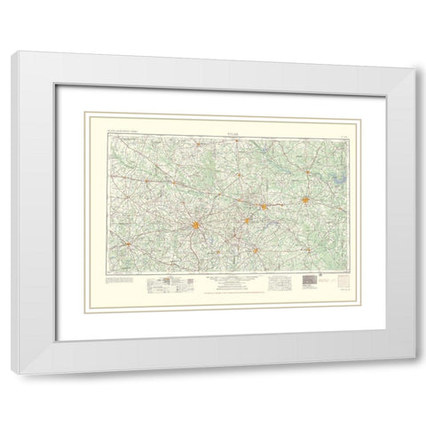 Tyler Texas Quad - USGS 1955 White Modern Wood Framed Art Print with Double Matting by USGS