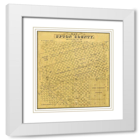 Upton County Texas - Blau 1889 White Modern Wood Framed Art Print with Double Matting by Blau