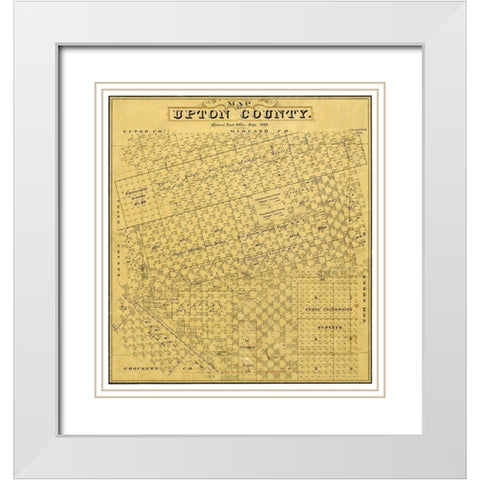 Upton County Texas - Blau 1889 White Modern Wood Framed Art Print with Double Matting by Blau