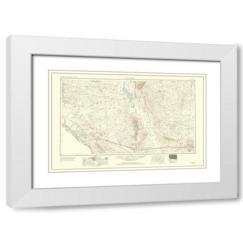 Van Horn Texas Quad - USGS 1954 White Modern Wood Framed Art Print with Double Matting by USGS