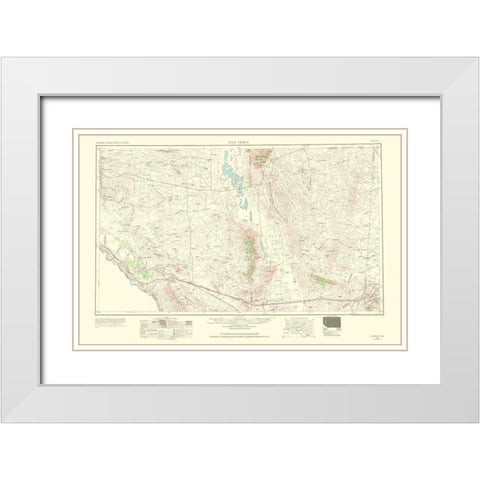 Van Horn Texas Quad - USGS 1954 White Modern Wood Framed Art Print with Double Matting by USGS
