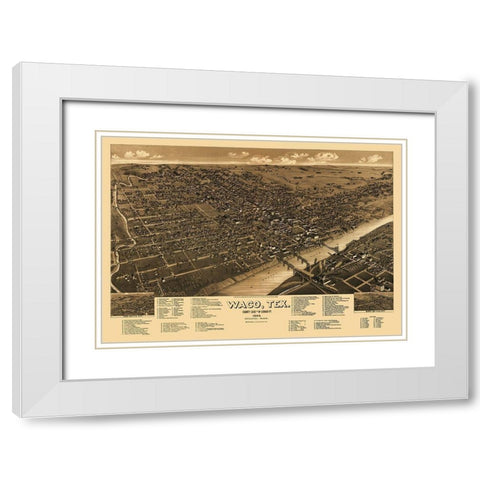 Waco Texas - Wellge 1886 White Modern Wood Framed Art Print with Double Matting by Wellge