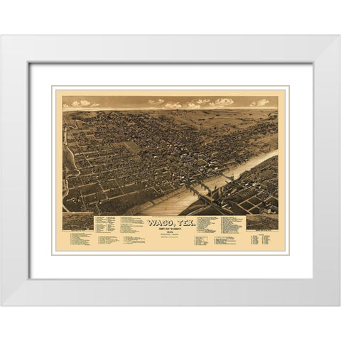 Waco Texas - Wellge 1886 White Modern Wood Framed Art Print with Double Matting by Wellge
