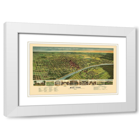 Waco Texas - Ension 1892 White Modern Wood Framed Art Print with Double Matting by Ension