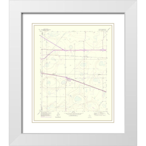 Washburn Texas Quad - USGS 1975 White Modern Wood Framed Art Print with Double Matting by USGS