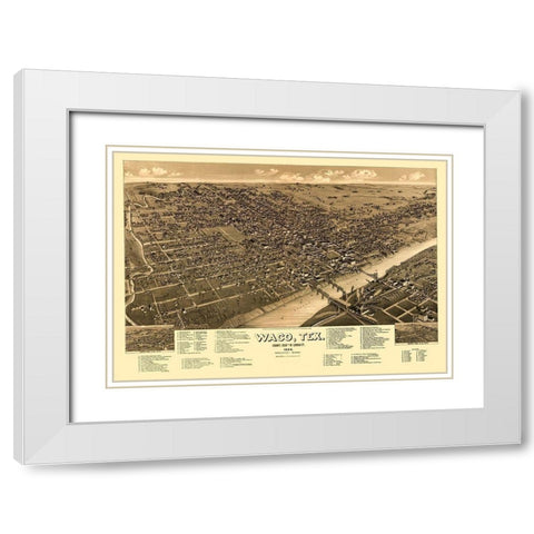 Waco Texas - Beck 1886 White Modern Wood Framed Art Print with Double Matting by Beck
