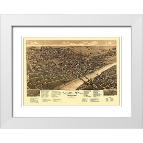 Waco Texas - Beck 1886 White Modern Wood Framed Art Print with Double Matting by Beck