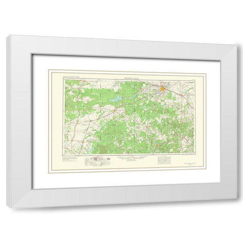 Wichita Falls Texas Oklahoma Quad - USGS 1966 White Modern Wood Framed Art Print with Double Matting by USGS