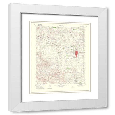 Wheeler Texas Quad - USGS 1965 White Modern Wood Framed Art Print with Double Matting by USGS