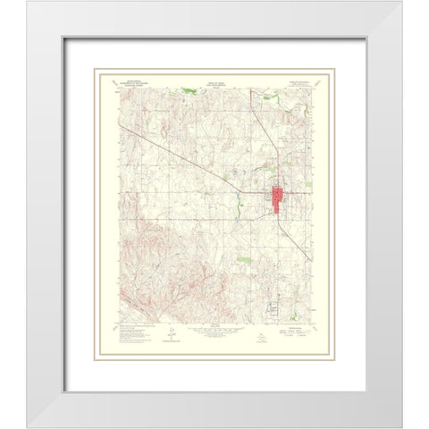 Wheeler Texas Quad - USGS 1965 White Modern Wood Framed Art Print with Double Matting by USGS