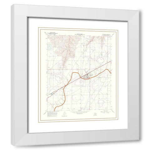 White Deer Texas Quad - USGS 1967 White Modern Wood Framed Art Print with Double Matting by USGS