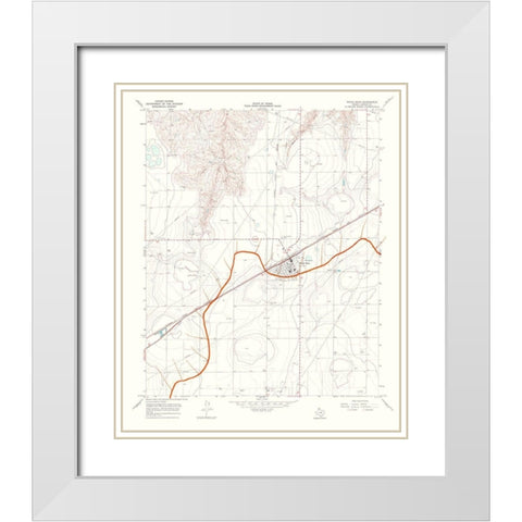 White Deer Texas Quad - USGS 1967 White Modern Wood Framed Art Print with Double Matting by USGS