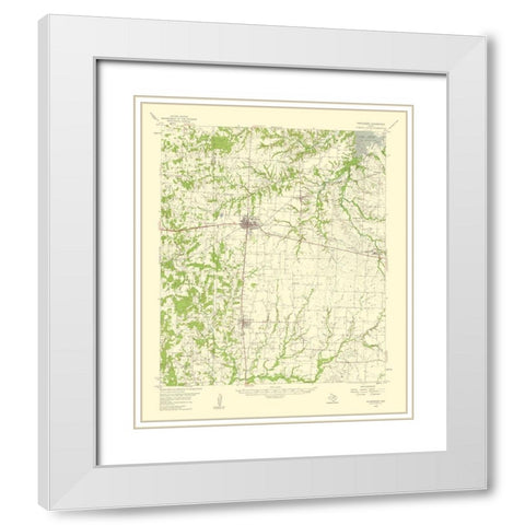 Whitesboro Texas Quad - USGS 1959 White Modern Wood Framed Art Print with Double Matting by USGS